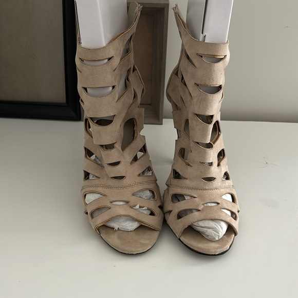 Beige Suede Aldo Sandals/Heels - Picture 2 of 5